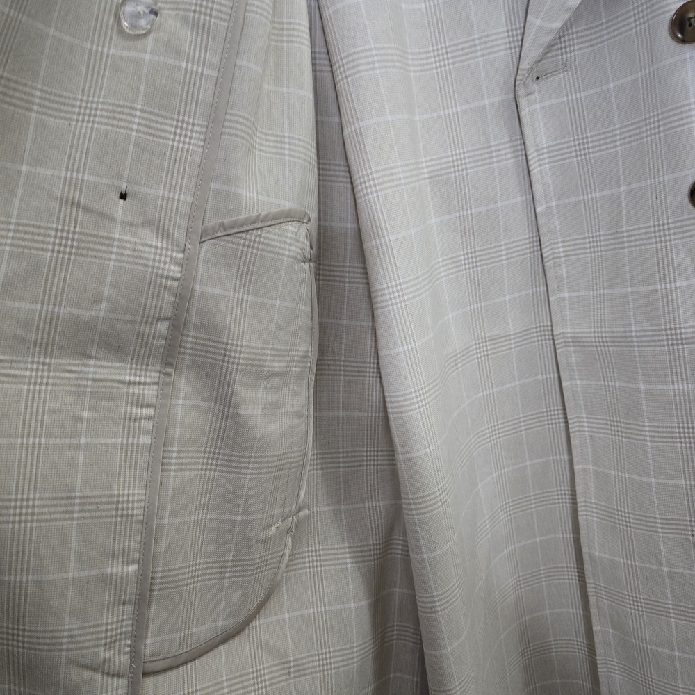 bagatelle Beige Plaid Double-Breasted Trench Coat - Picture 9 of 17